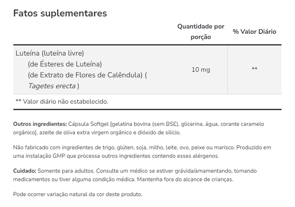 Now Foods Luteina 10mg Sem Esteres 120 Softg Importado - Imagem 4