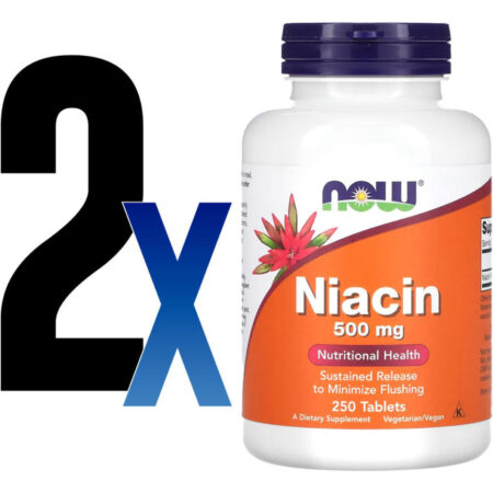 Niacina 500mg Now Foods Niacin Vitamina B-3 250 Tablets 2un - Imagem 2