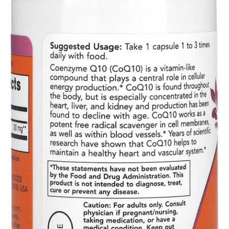 Coenzima Coq10 30mg 60 Veg Caps Importado 2un Now Foods - Imagem 3