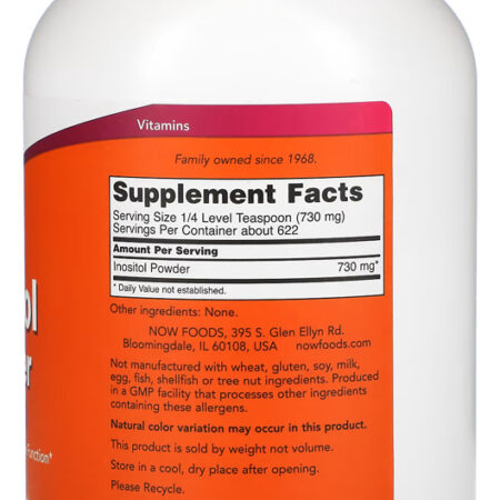 Pó De Inositol Now Foods Mio-inositol 454g Importado 3un - Imagem 3