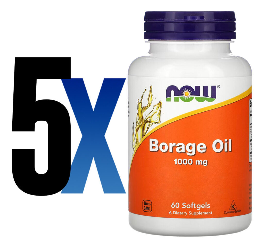 Óleo Borage (borragem) 1000mg Now Foods 60soft Importado 5un - Imagem 2