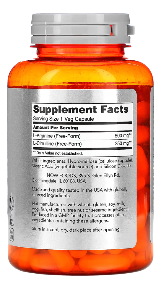 Arginina 500mg E Citrulina 250mg 120cáps Importado - Imagem 2
