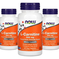 L Carnitina Now Foods 500mg 60veg Capsulas 3un Sabor Sem Sabor