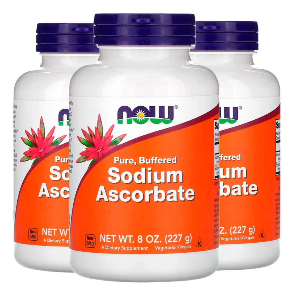 Ascorbato De Sódio 277g Puro Importado 3un Now Foods