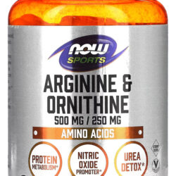 Arginina E Ornitina 500/250mg Now Foods 100cáp Importado