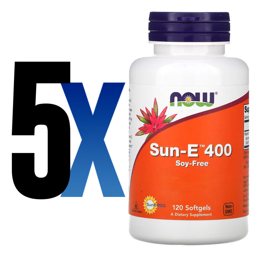 Vitamina E Sun-e 400 268mg Now Foods 120soft Importado 5un - Imagem 4