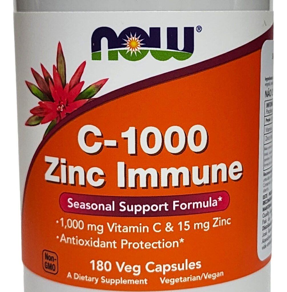 Zinco Vitamina C 1000 Zinc Immune Now Foods 1000mg 180 Cáps Sabor Sem Sabor - Imagem 3