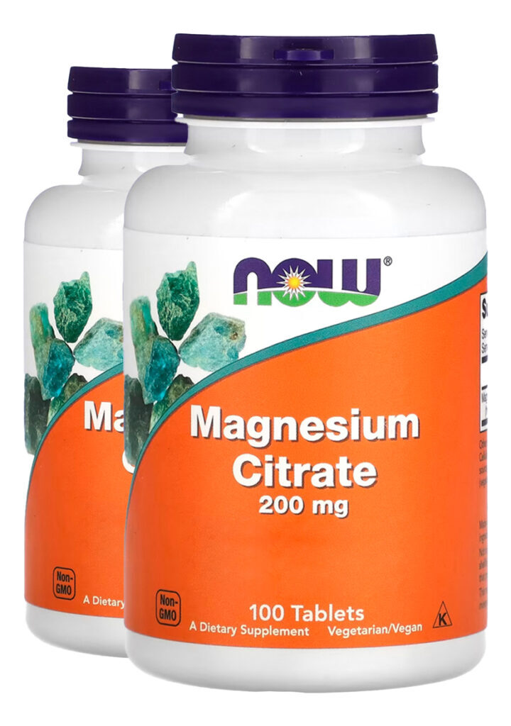 Citrato De Magnésio 200mg 100tablets Importado 2un Now Foods