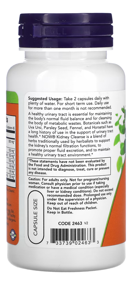 Kidney Cleanse Now Foods 90 Cápsulas Produto + Porta Cápsula - Imagem 3