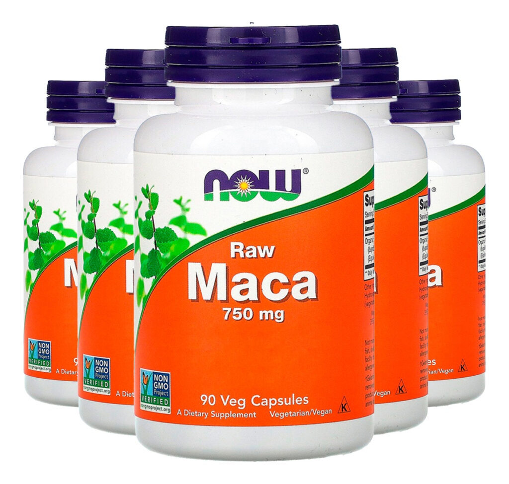 Raw Maca Peruana 750mg 90 Cápsulas Importado 5un Now Foods