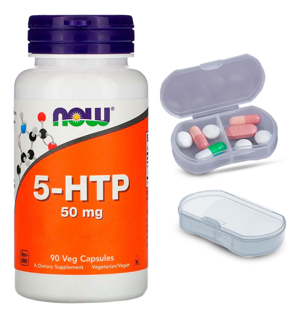 5-htp 50mg Now Foods 90 Caps + Porta Cápsulas