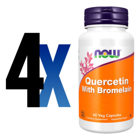 Quercetina 800mg + Bromelaína Now Foods 60cáps Importado 4un - Imagem 2