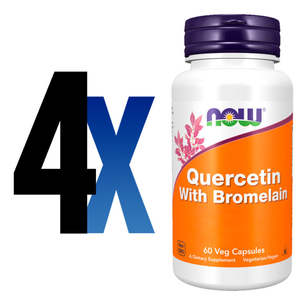 Quercetina 800mg + Bromelaína Now Foods 60cáps Importado 4un - Imagem 2