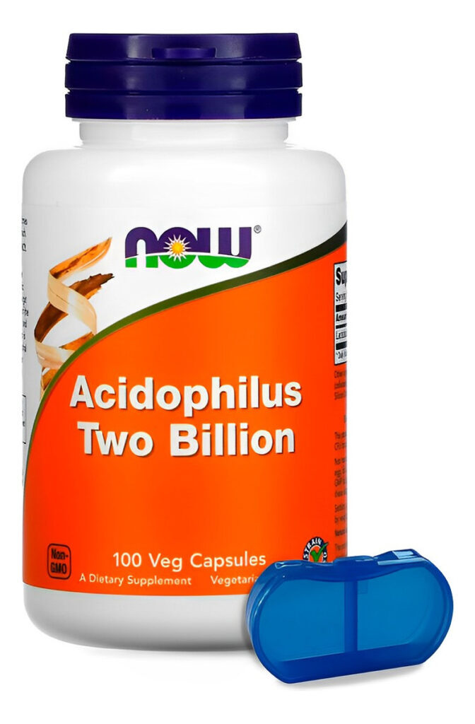 Acidophilus Two 20mg Now Foods 100 Cápsulas + Porta Cápsulas