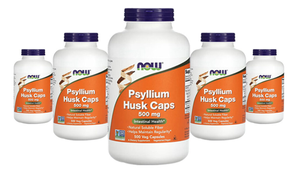 Fibra De Psyllium 500mg Now Foods Psyllium 500veg Caps 5un