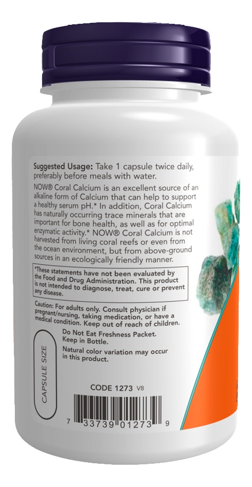 Coral Cálcio 1000mg 100 Cáps Importado 2un Now Foods - Imagem 4