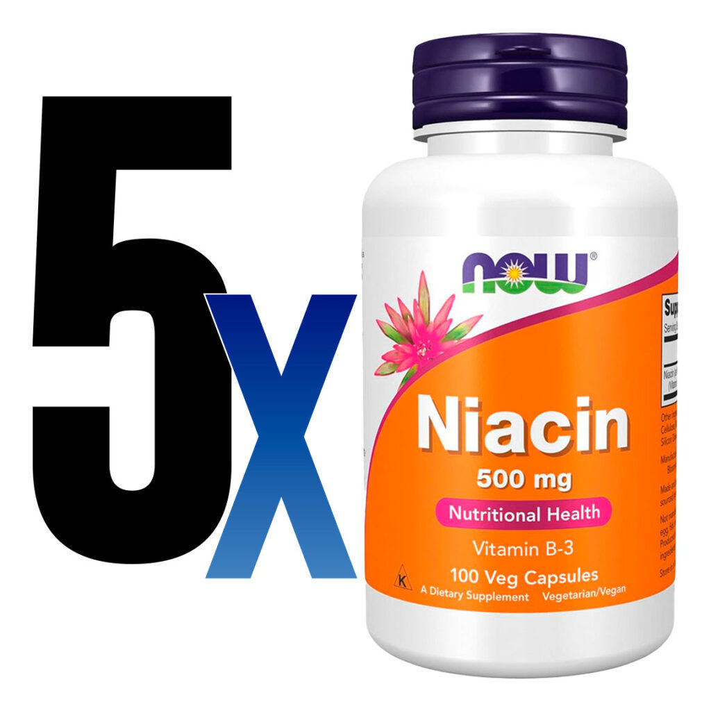 Niacina Vitamina B-3 500mg Now Foods Niacin 100 Veg Caps 5un - Imagem 2