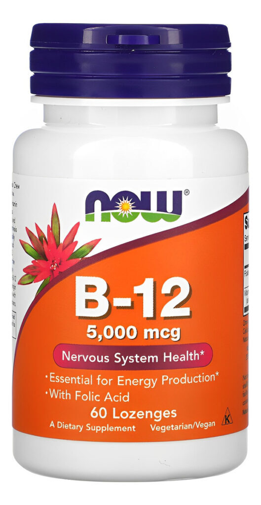 Now Foods Vitamina B12 5000mcg E Ácido Fólico 60past