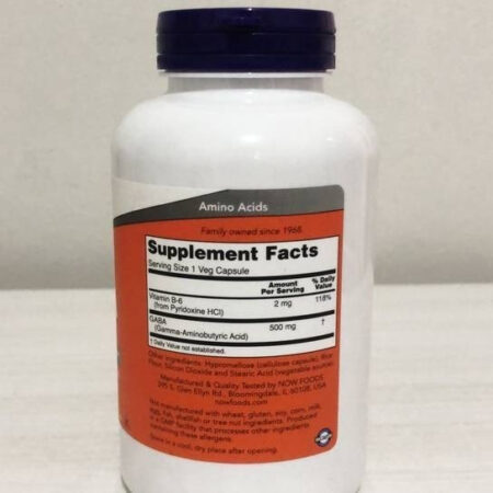 Gaba 500mg 200 Cápsulas Now Com Vitamina B6 - Imagem 6