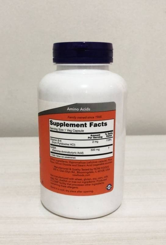 Gaba 500mg 200 Cápsulas Now Com Vitamina B6 - Imagem 6