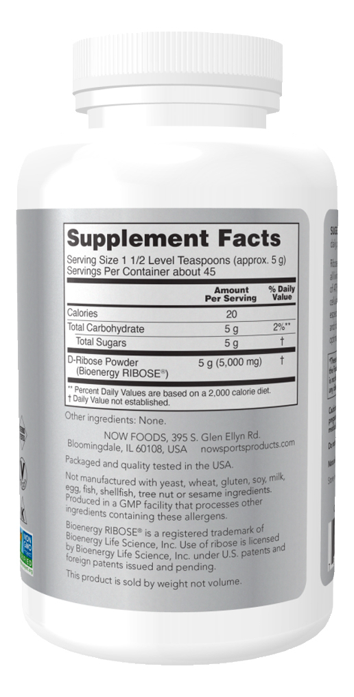 Pó De D-ribose Now Foods 227 Gramas Importado - Imagem 2