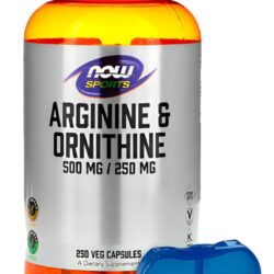 Arginina Ornitina 500mg/250mg Now 250 Caps + Porta Cápsulas