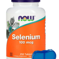 Selênio 100mcg Now Foods Selenium 250 Tablets +porta Cápsula