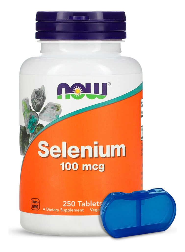 Selênio 100mcg Now Foods Selenium 250 Tablets +porta Cápsula