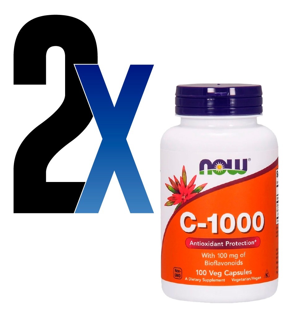 Vitamina C 1000mg Now Foods 100veg Caps 2un - Imagem 2
