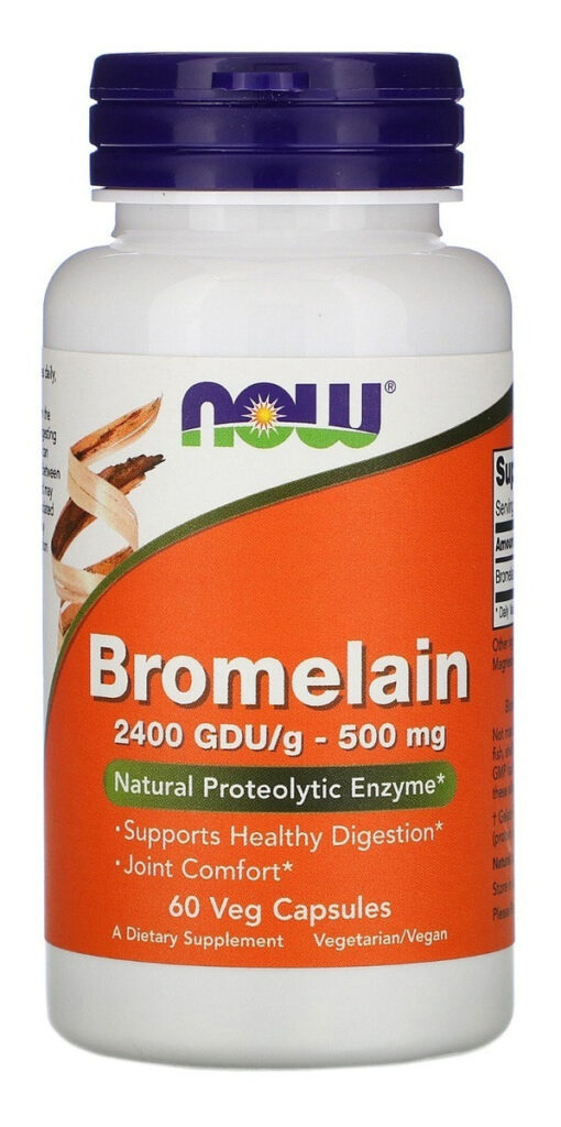 Bromelaína 500 Mg 60 Cápsulas, Sabor Sem Sabor Da Now Foods
