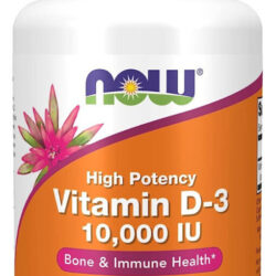 Vitamina D3 De Alta Potência 10.000 Ui 120 Softgels Sem Sabor Da Now Foods