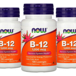 Vitamina B-12 1mg E Ácido Fólico Now Foods 100pastilhas 3un