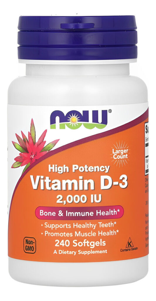Vitamina D3 2000 Iu Alta Potência Now Foods 240softgls