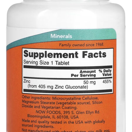 Gluconato De Zinco 50mg Now Foods 100 Tab + Porta Cápsulas - Imagem 2