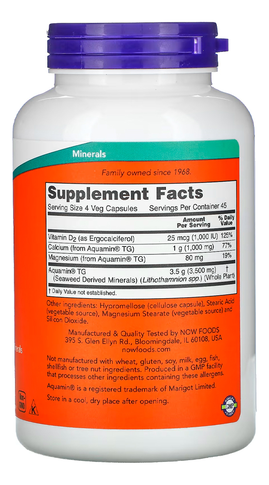 Minerais Algas Vermelhas 180 Cáps Importado 5un Now Foods