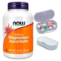 Ascorbato Magnésio Pó Now Foods 227g + Porta Cápsulas