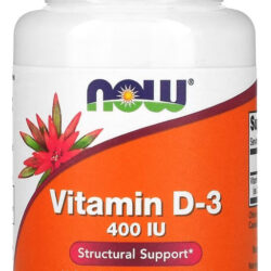 Vitamina D-3 Now Foods 400 Iu 180 Caps Softgels Sabor Sem Sabor