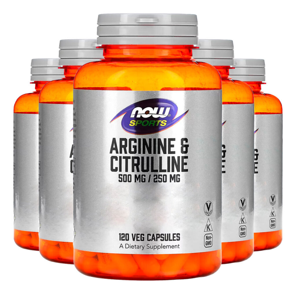 Arginina 500mg E Citrulina 120cáps Importado 5un Now Foods