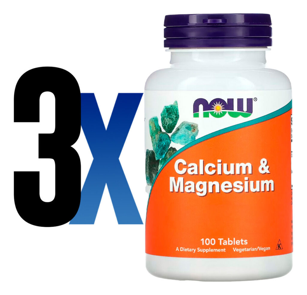 Cálcio E Magnésio Now Foods 500/250mg 100 Tabs Importado 3un - Imagem 2