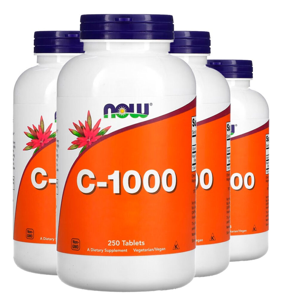 Vitamina C 1000mg+r. Mosqueta 250tab Importado 4un Now Foods