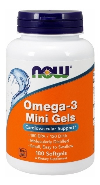 Ômega 3 Mini Gels Con 180 Cápsulas Now Foods Importado Eua