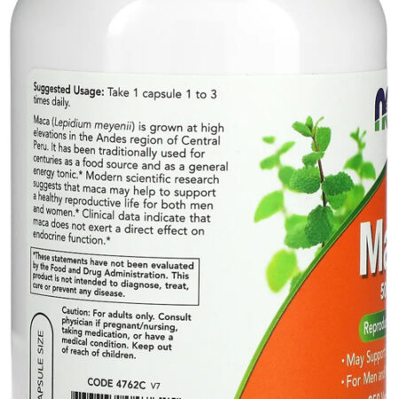 Maca Peruana 500mg Now Foods 250 Veg Caps 5un - Imagem 5
