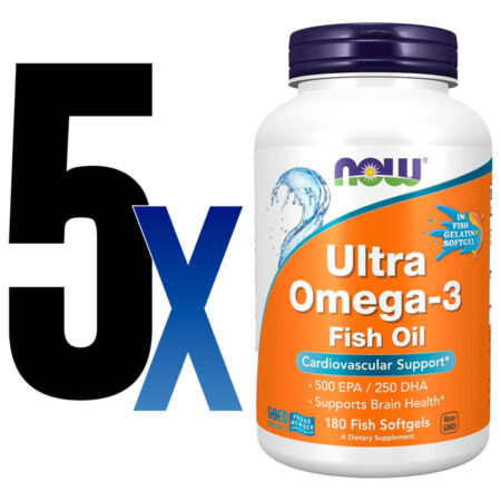 Ultra Omega-3 Now Foods 500/250 Fish Gelatin 180 Softg 5un - Imagem 2