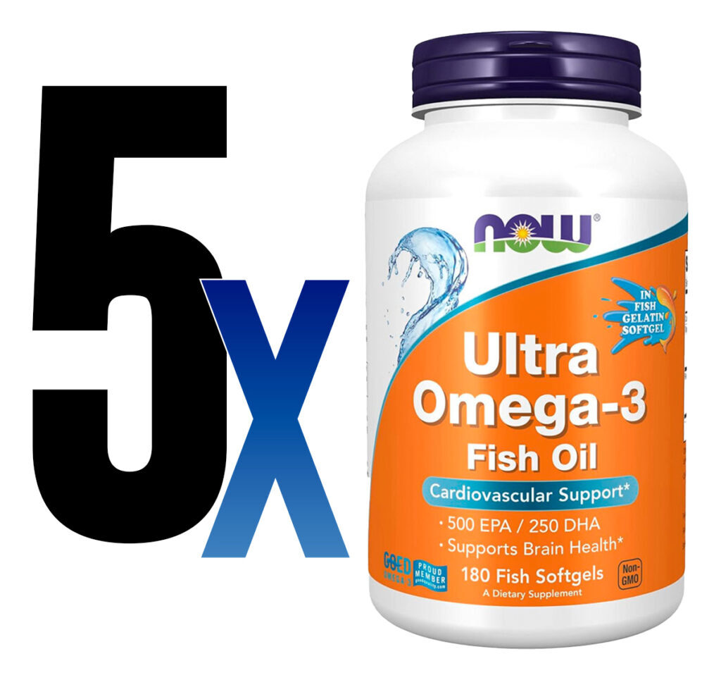 Ultra Omega-3 Now Foods 500/250 Fish Gelatin 180 Softg 5un - Imagem 2