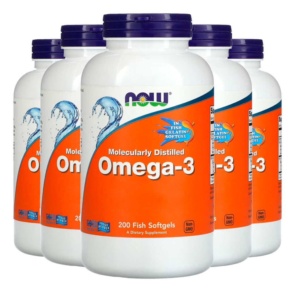 Ômega-3 1000mg Now Foods 180/120 200cáps Soft Importado 5un
