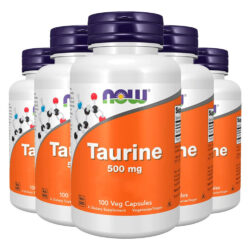 Taurina Taurine 500mg 100 Cápsulas Importado 5un Now Foods
