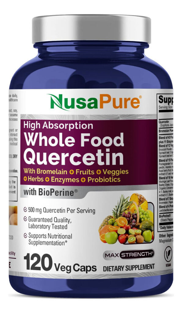 Suplemento De Quercetina Nusapure Com Bromelaína 500 Mg 120