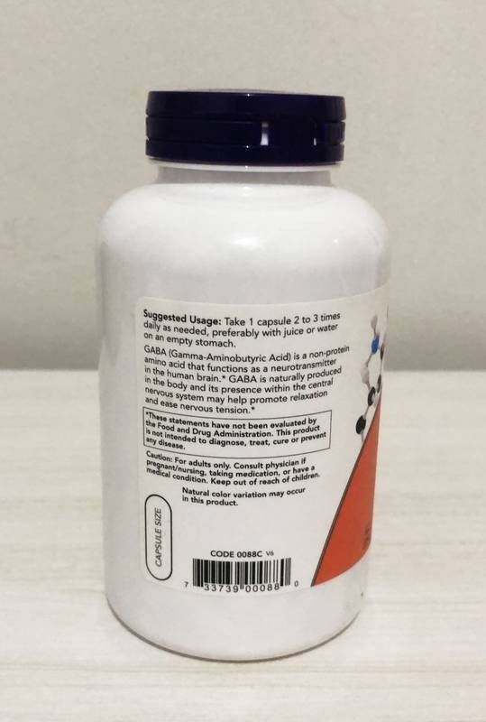 Gaba 500mg 200 Cápsulas Now Com Vitamina B6 - Imagem 7