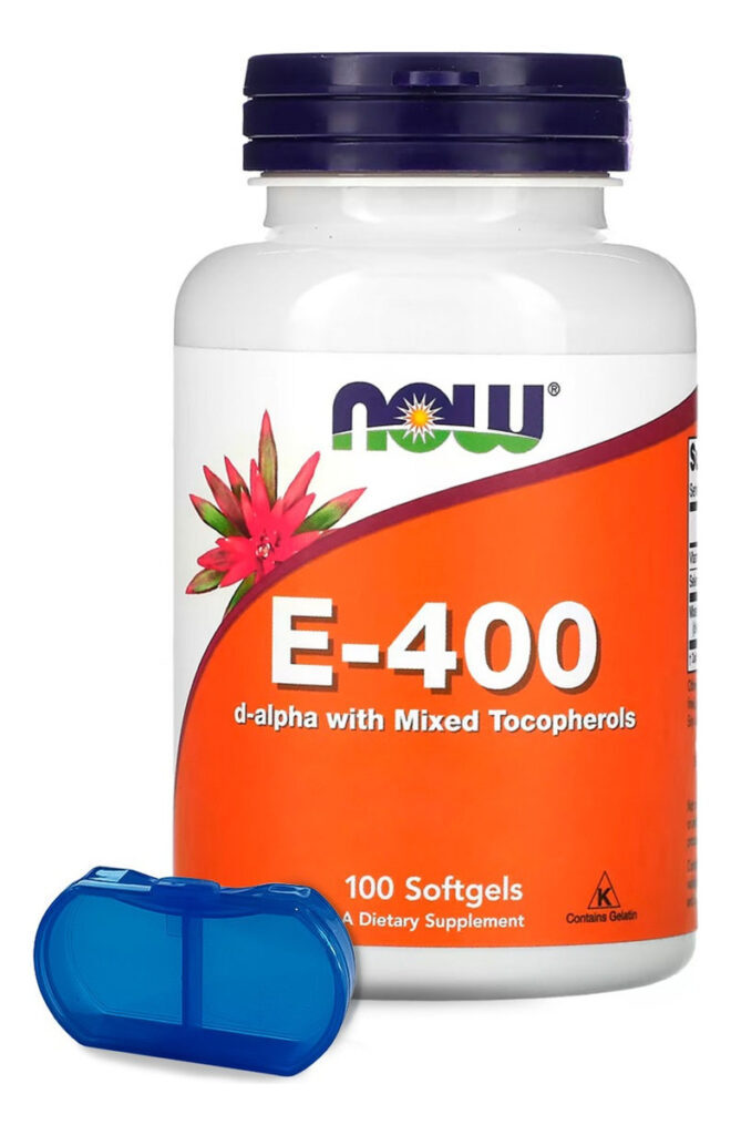 Vitamina E 400ui Now Foods 100 Softgels + Porta Cápsulas