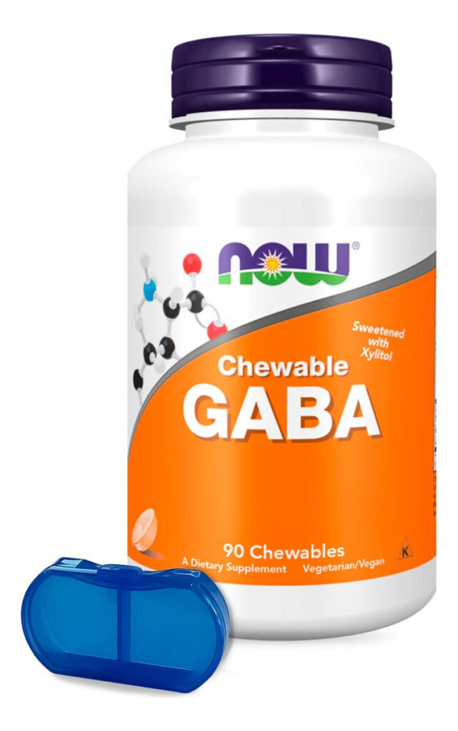 Gaba 250mg Now Foods 90 Chewables Mastigáveis